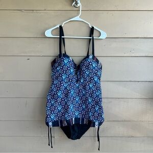 Swim by Cacique Floral One Piece Bathing Suit Size 36D Modest Summer Beach